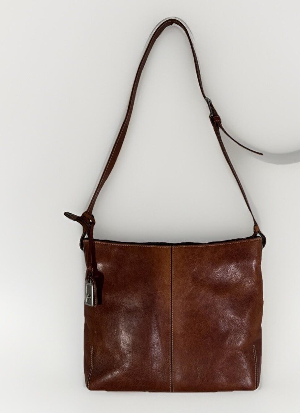 Vtg Etienne Aigner Brown Leather Shoulder Bag Crossbody Messenger Handbag Purse